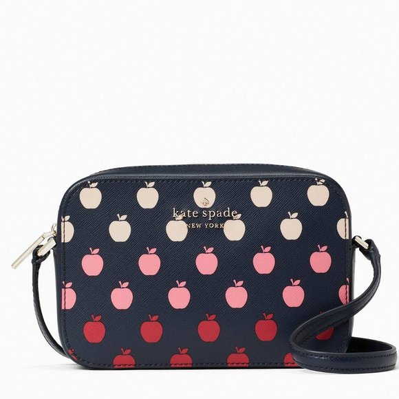 New Kate Spade Staci Orchard Toss Print Camera bag Blazer Blue - Picture 1 of 5